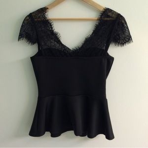 Eyelash lace peplum blouse